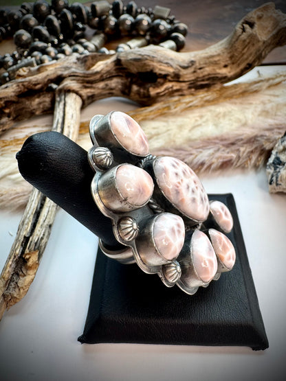 Pink Natrolite Ring- Adjustable