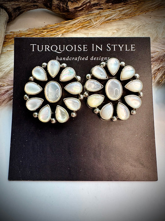 Mother of Pearl Cluster Earings