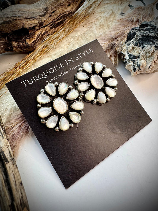 Mother of Pearl Cluster Earings