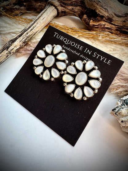 Mother of Pearl Cluster Earings