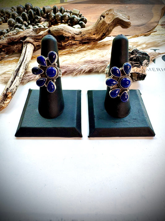 Lapis Mini Cluster Rings