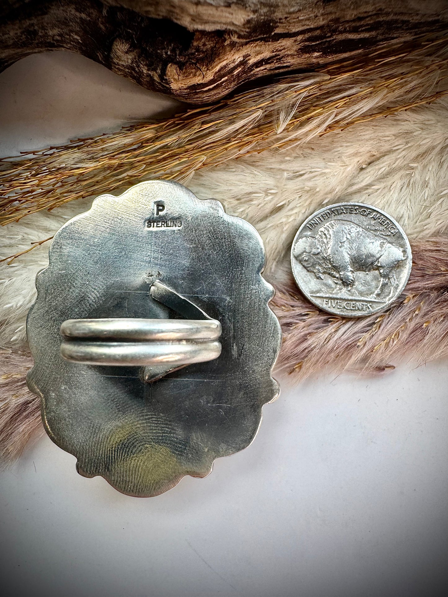 Sonoran Gold Turquoise & Rhodocrosite Cluster Ring- Adjustable