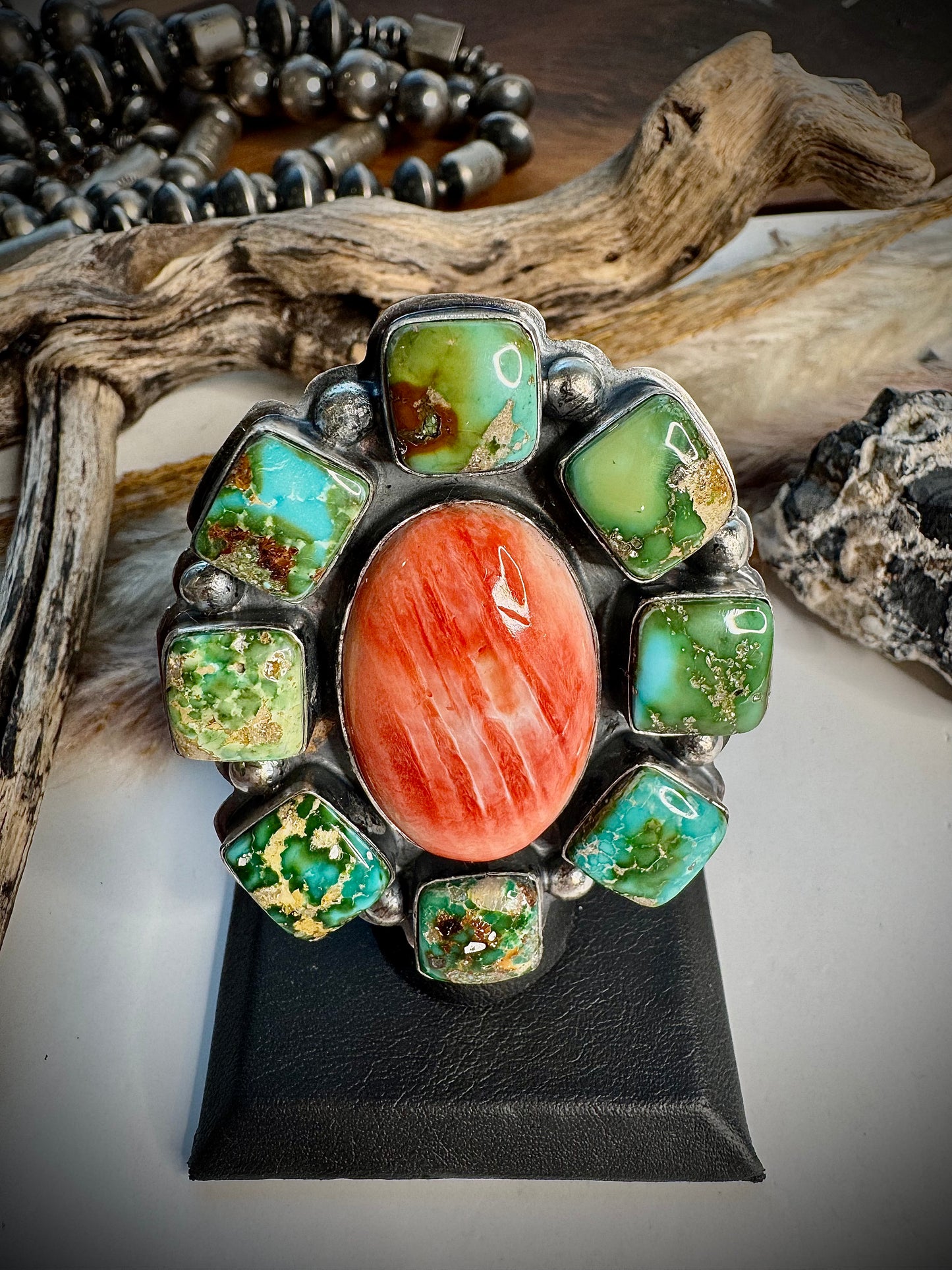 Red Spiny & Sonoran Gold Ring- Adjustable