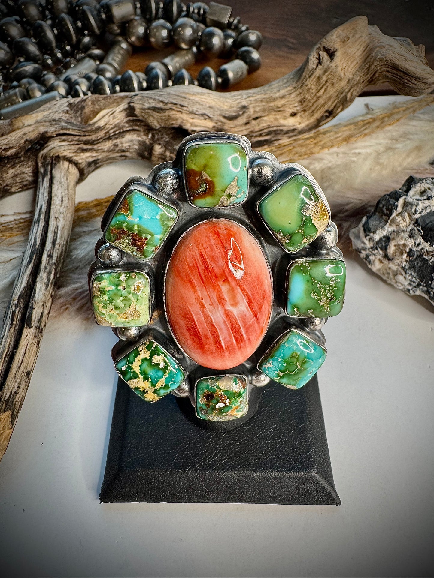 Red Spiny & Sonoran Gold Ring- Adjustable