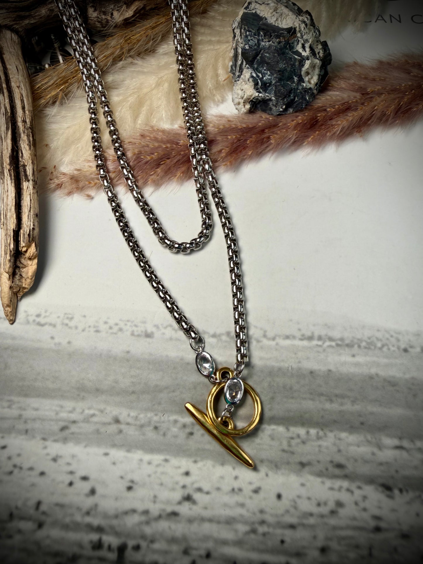 40" Two Tone Wrap Necklace