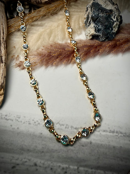 Equestrian Crystal Link Chain- Shiny Gold