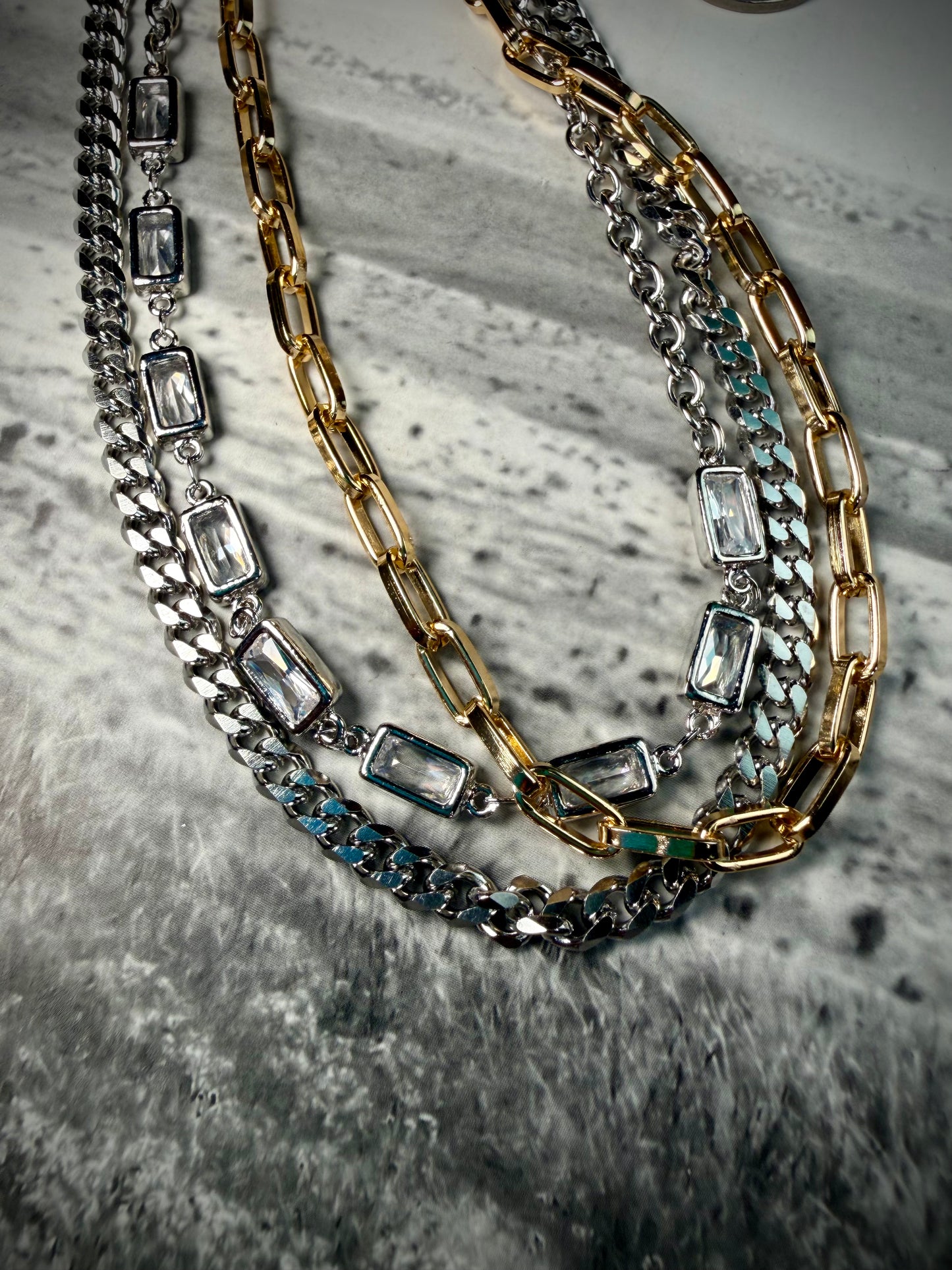 Mixed Metal Multi-Strand Necklace