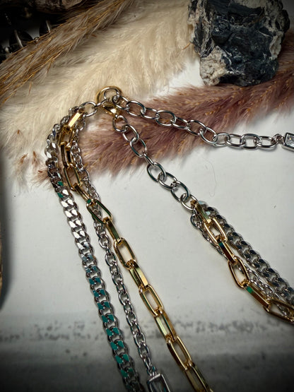 Mixed Metal Multi-Strand Necklace