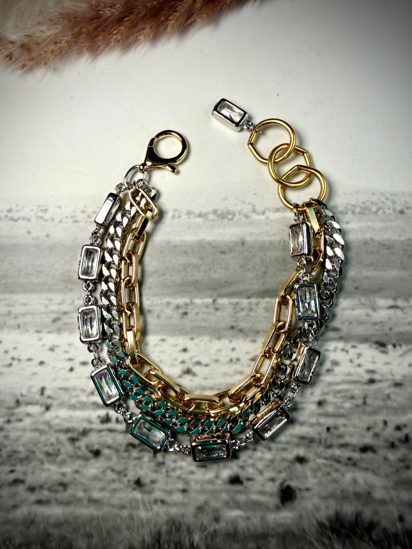 Mixed Metal Multi Strand Bracelet