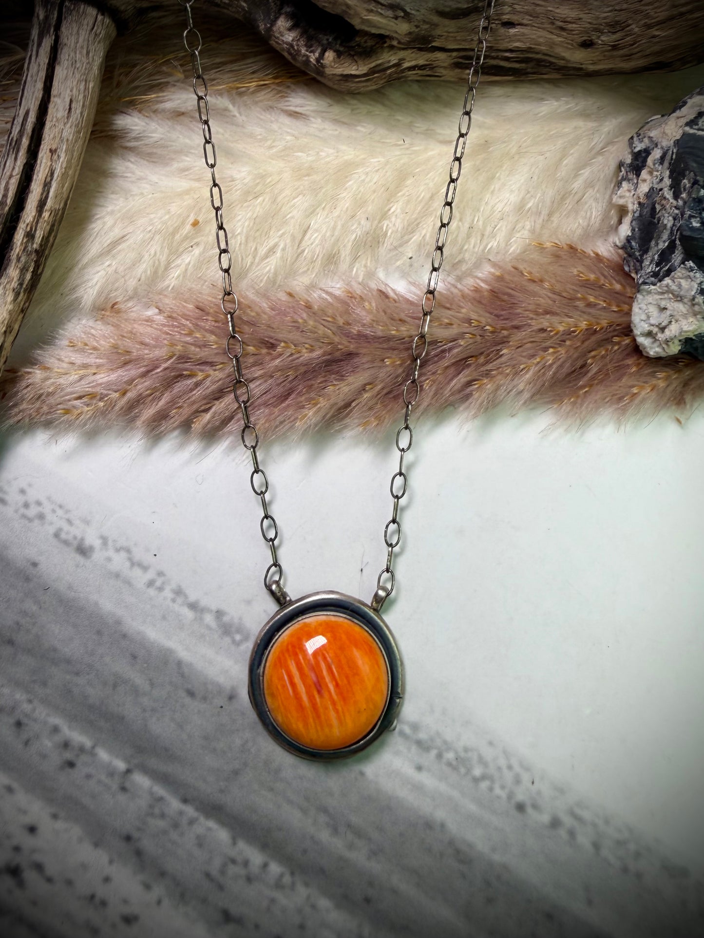 Scott Skeets Orange Spiny Necklace