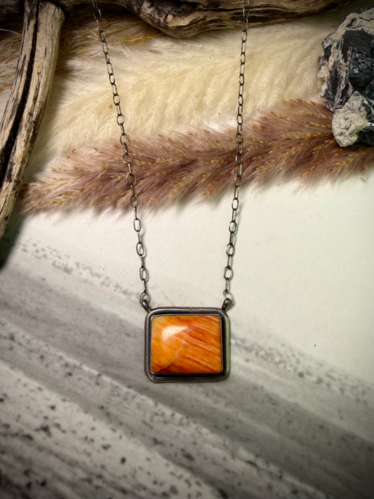 Scott Skeets Orange Spiny Necklace