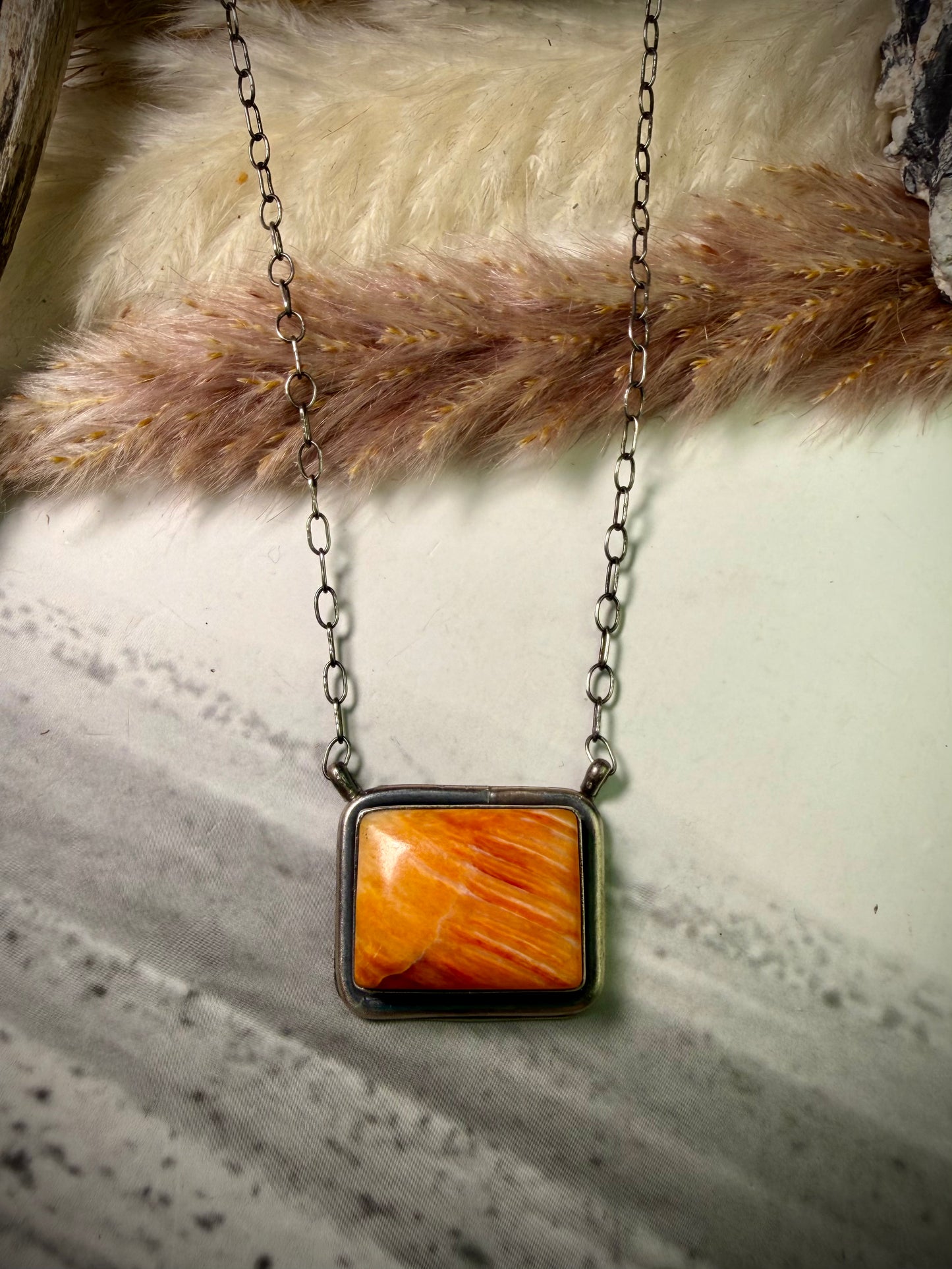 Scott Skeets Orange Spiny Necklace