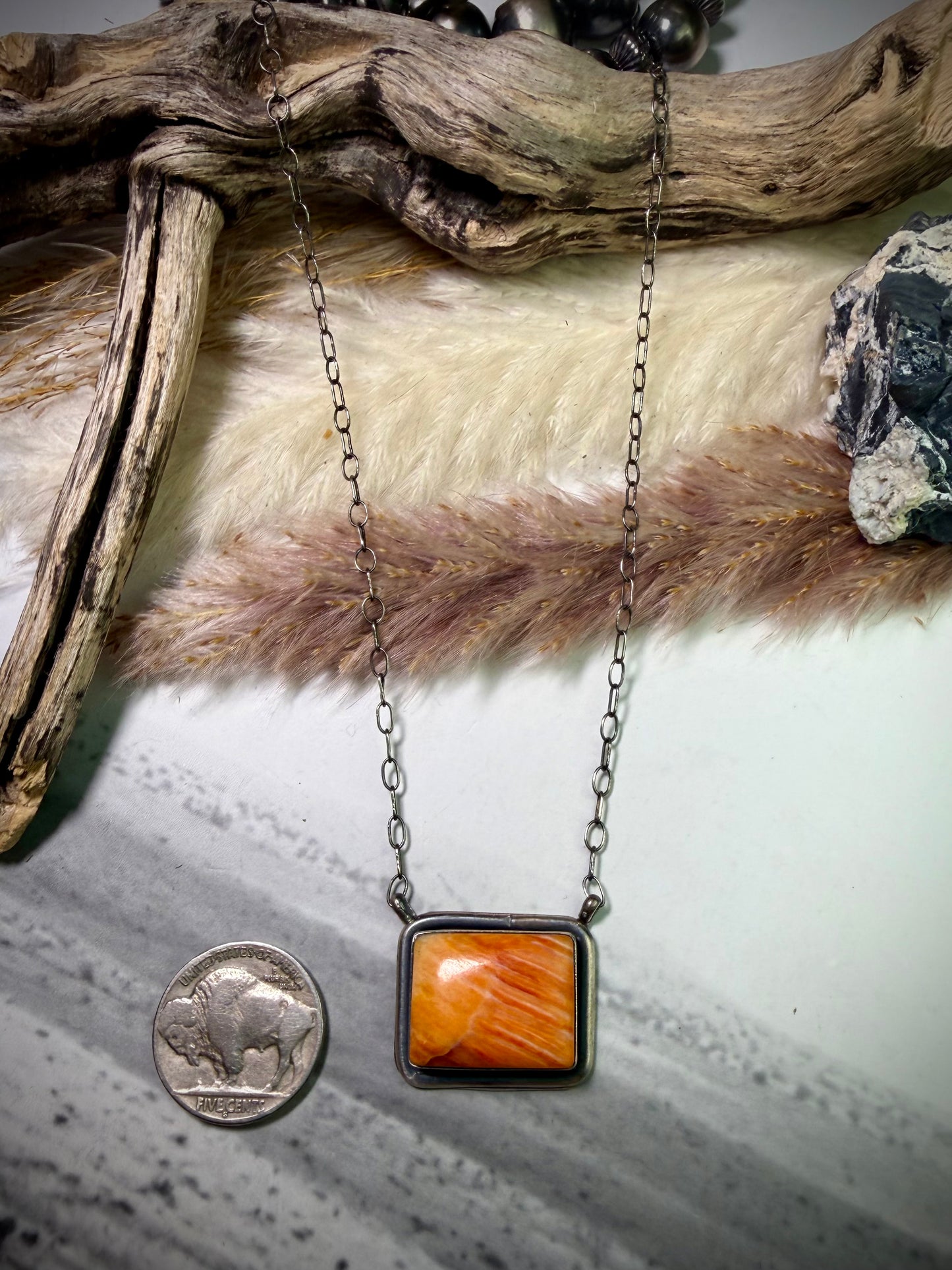 Scott Skeets Orange Spiny Necklace