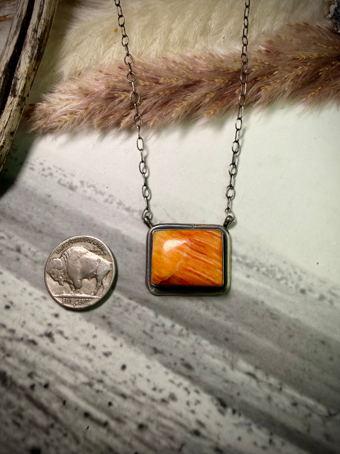 Scott Skeets Orange Spiny Necklace