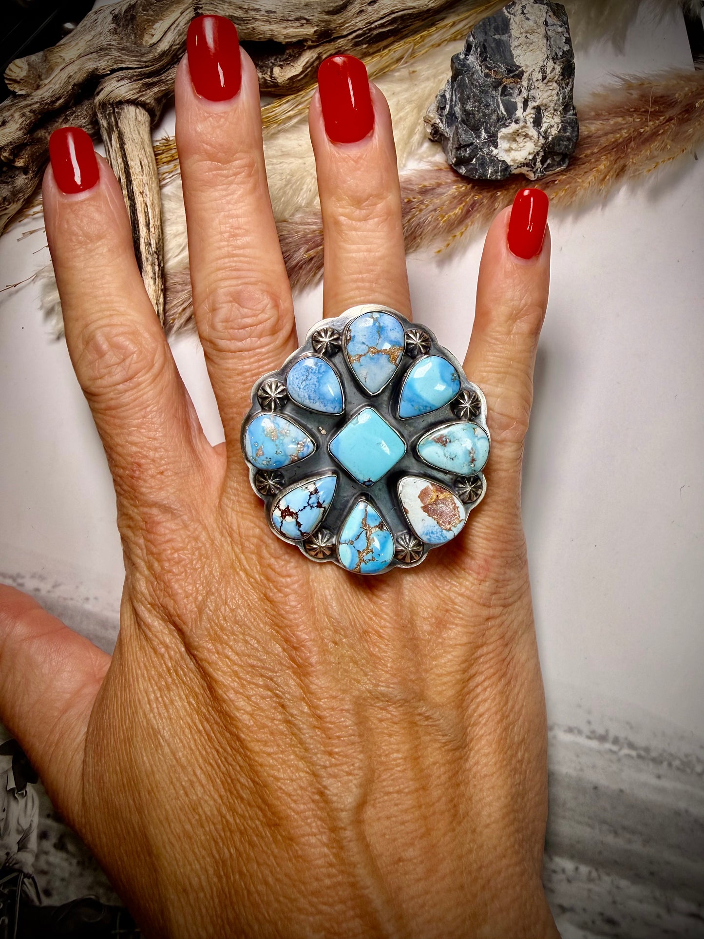 Golden Hills Adjustable Cluster Ring by Gabby