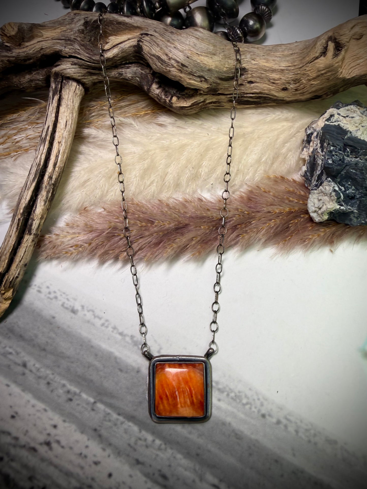 Scott Skeets Orange Spiny Necklace