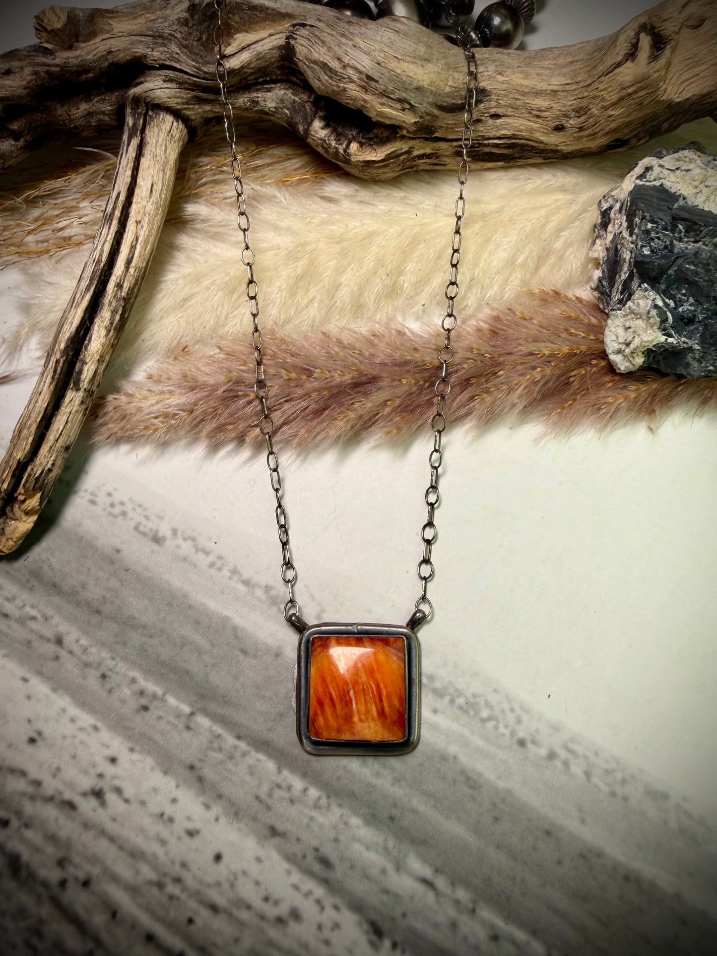 Scott Skeets Orange Spiny Necklace