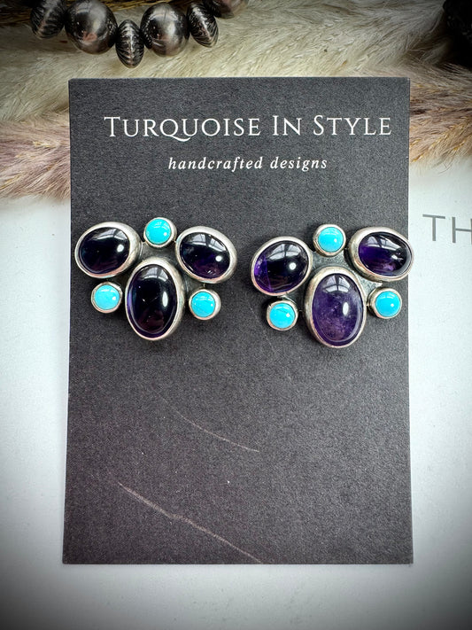 Federico Amethyst & Sleeping Beauty Earrings