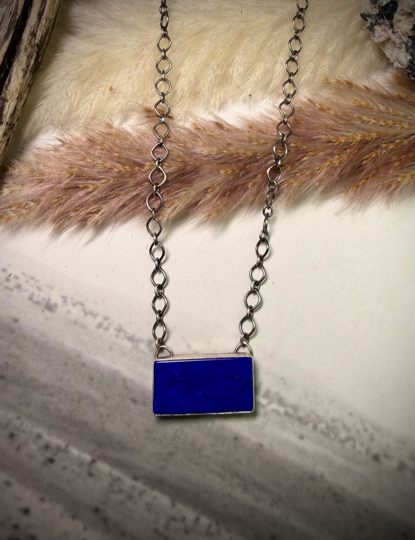Lapis Bar Necklace