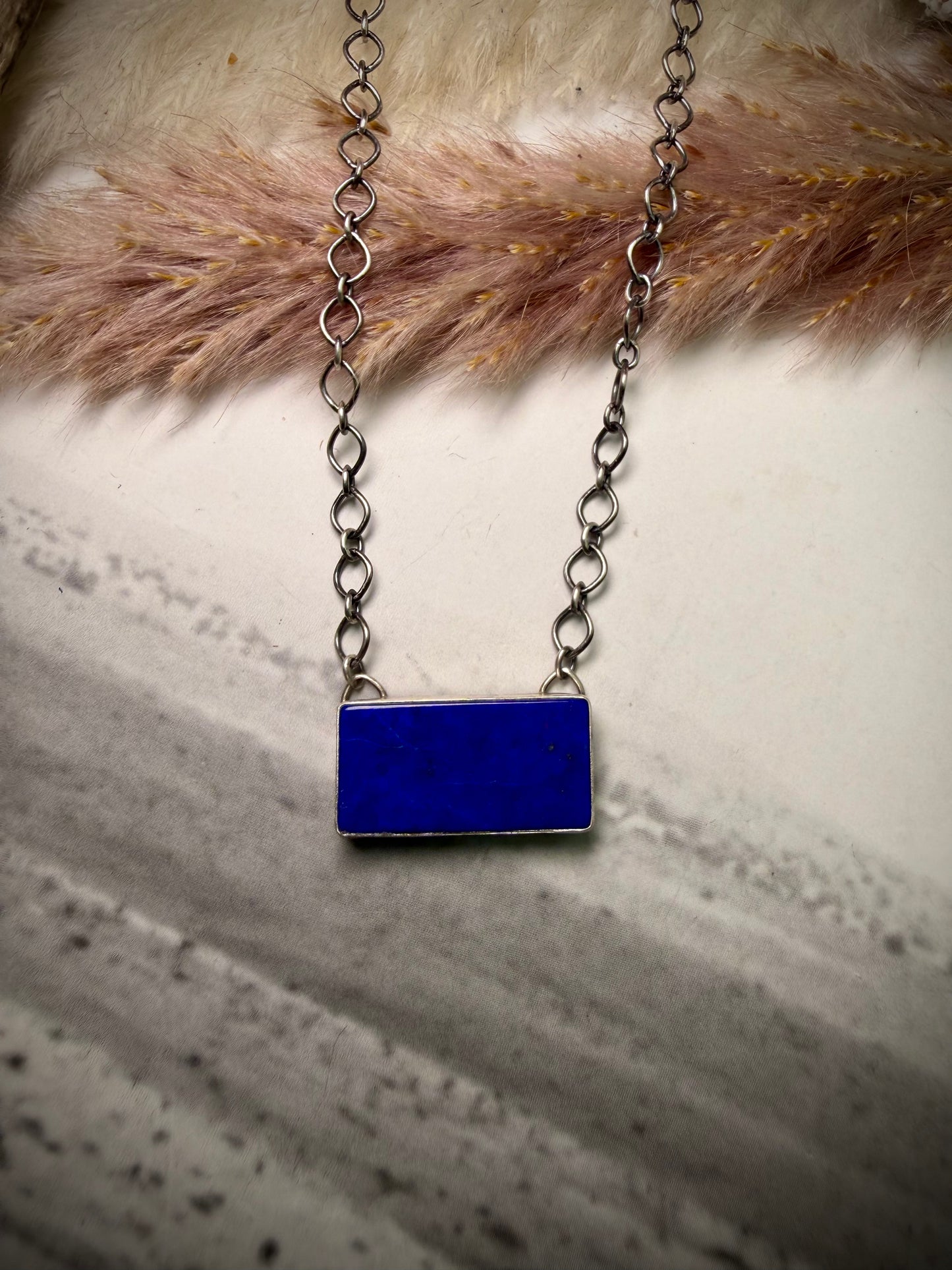 Lapis Bar Necklace