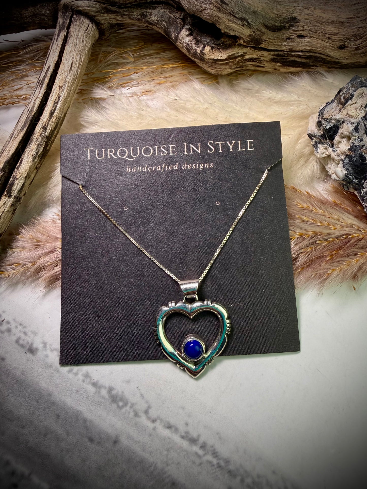 lapis heart necklace