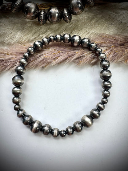 Sterling Pearl Stretch Bracelet
