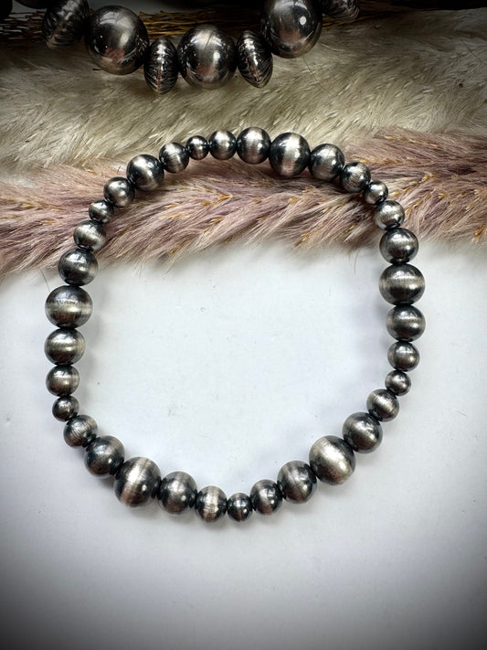 Sterling Pearl Stretch Bracelet