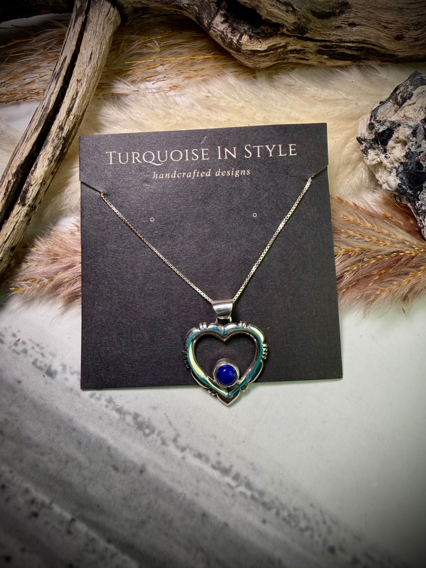 lapis heart necklace