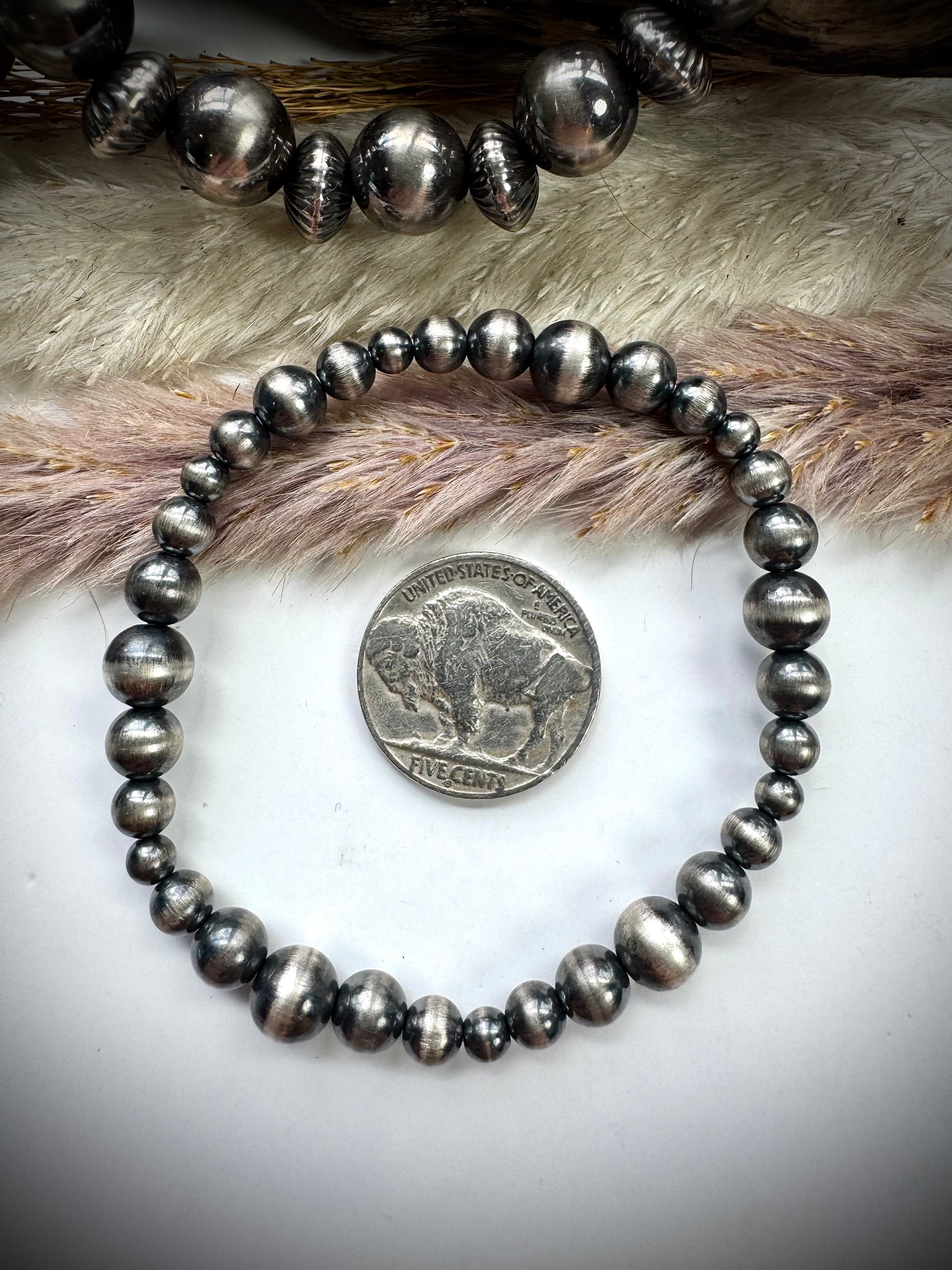 Sterling Pearl Stretch Bracelet