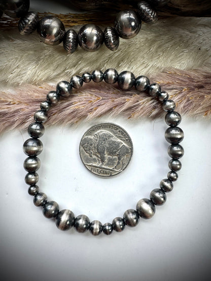 Sterling Pearl Stretch Bracelet