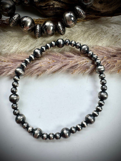 Sterling Pearl Stretch Bracelet