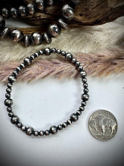 Sterling Pearl Stretch Bracelet