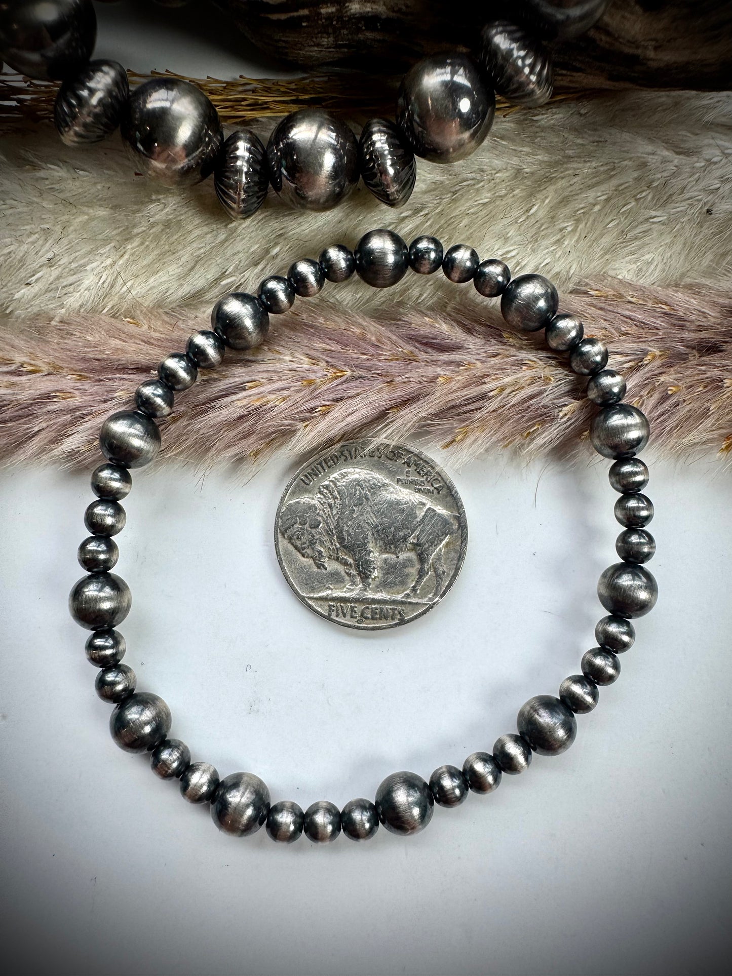 Sterling Pearl Stretch Bracelet