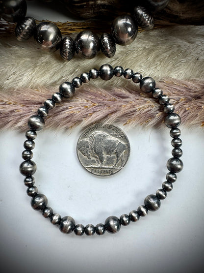 Sterling Pearl Stretch Bracelet