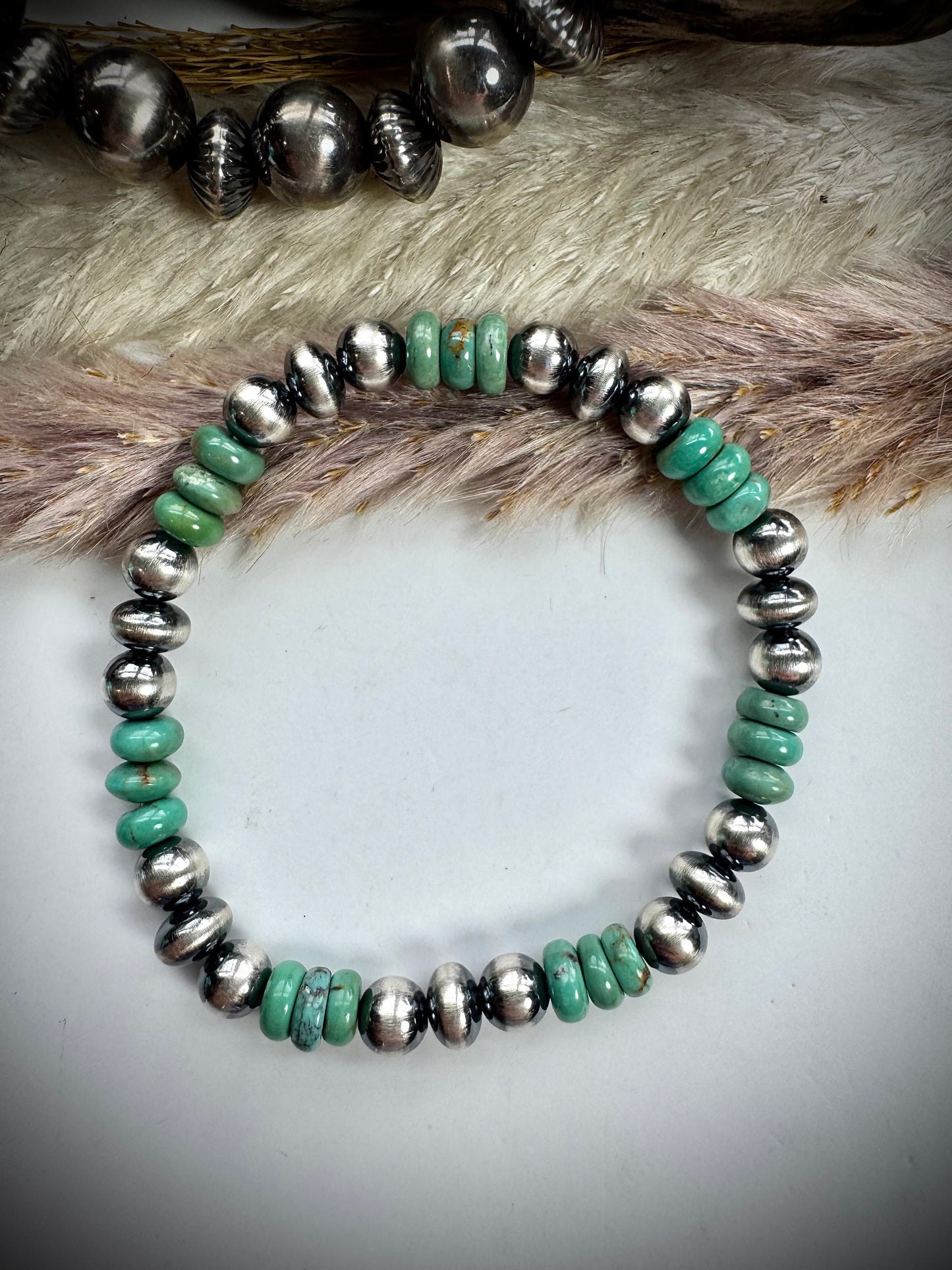 Pearl & Turquoise Stretch Bracelet