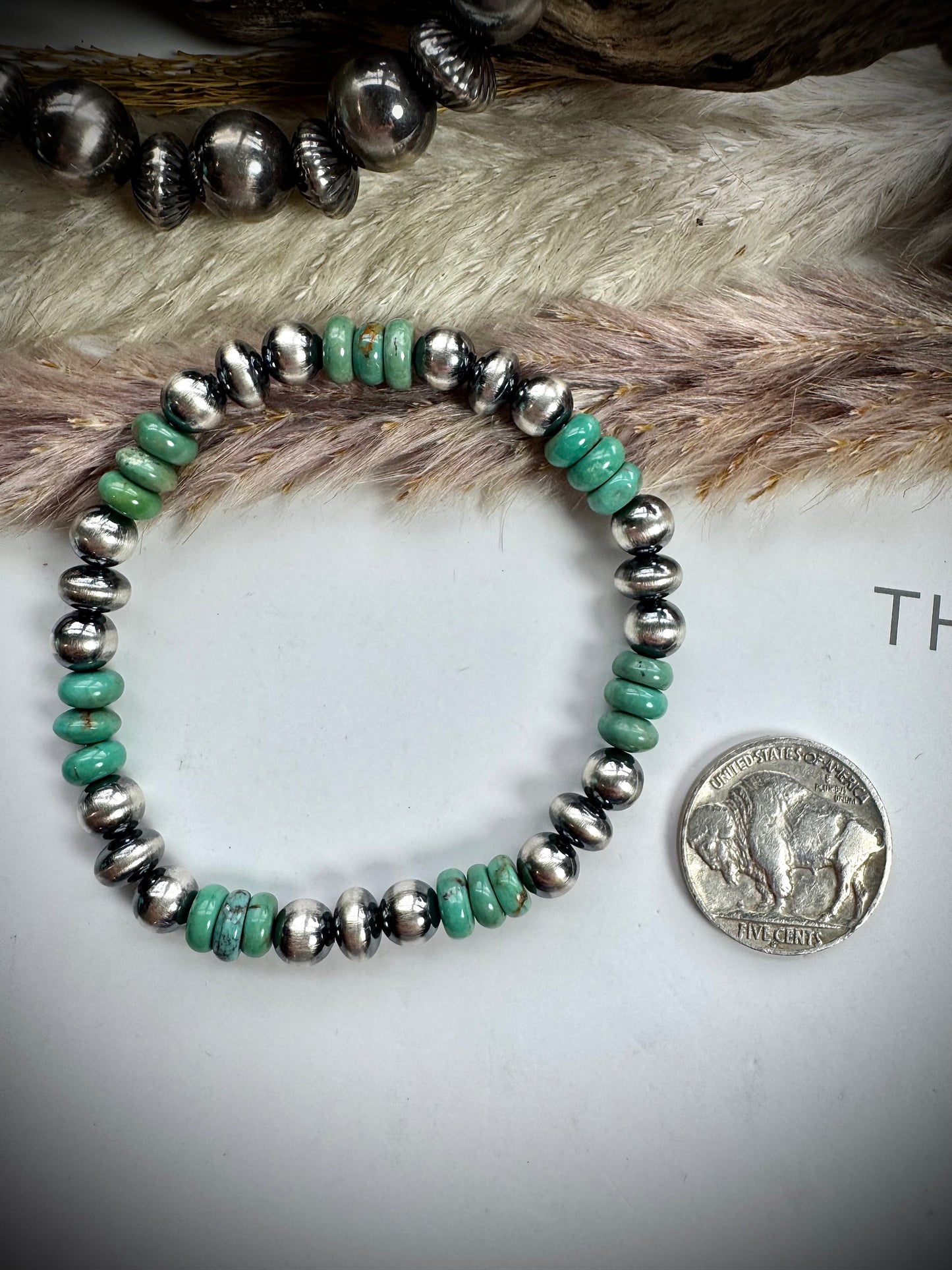 Pearl & Turquoise Stretch Bracelet