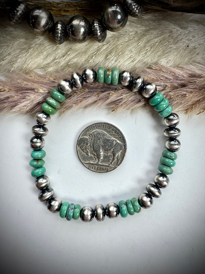 Pearl & Turquoise Stretch Bracelet