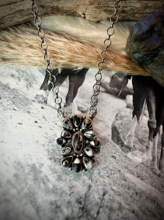 White Buffalo Cluster Necklace