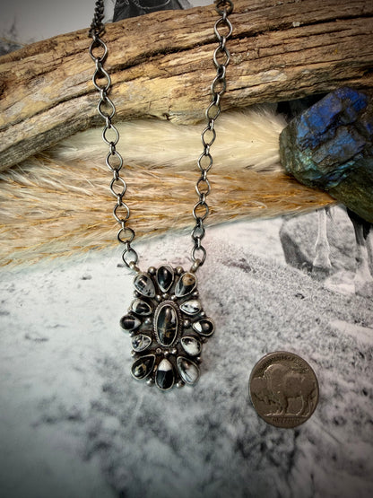 White Buffalo Cluster Necklace