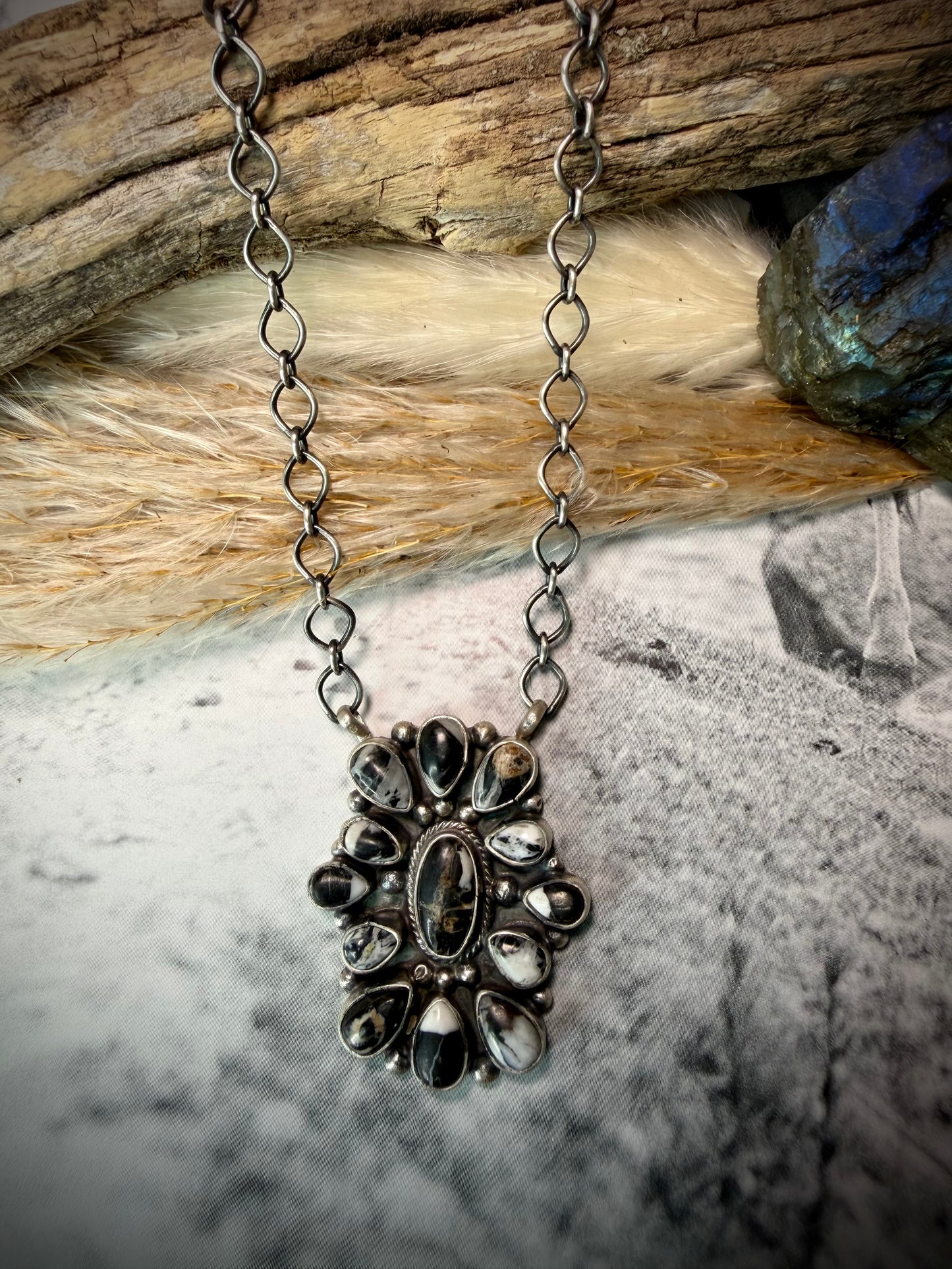 White Buffalo Cluster Necklace
