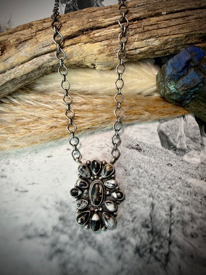 White Buffalo Cluster Necklace