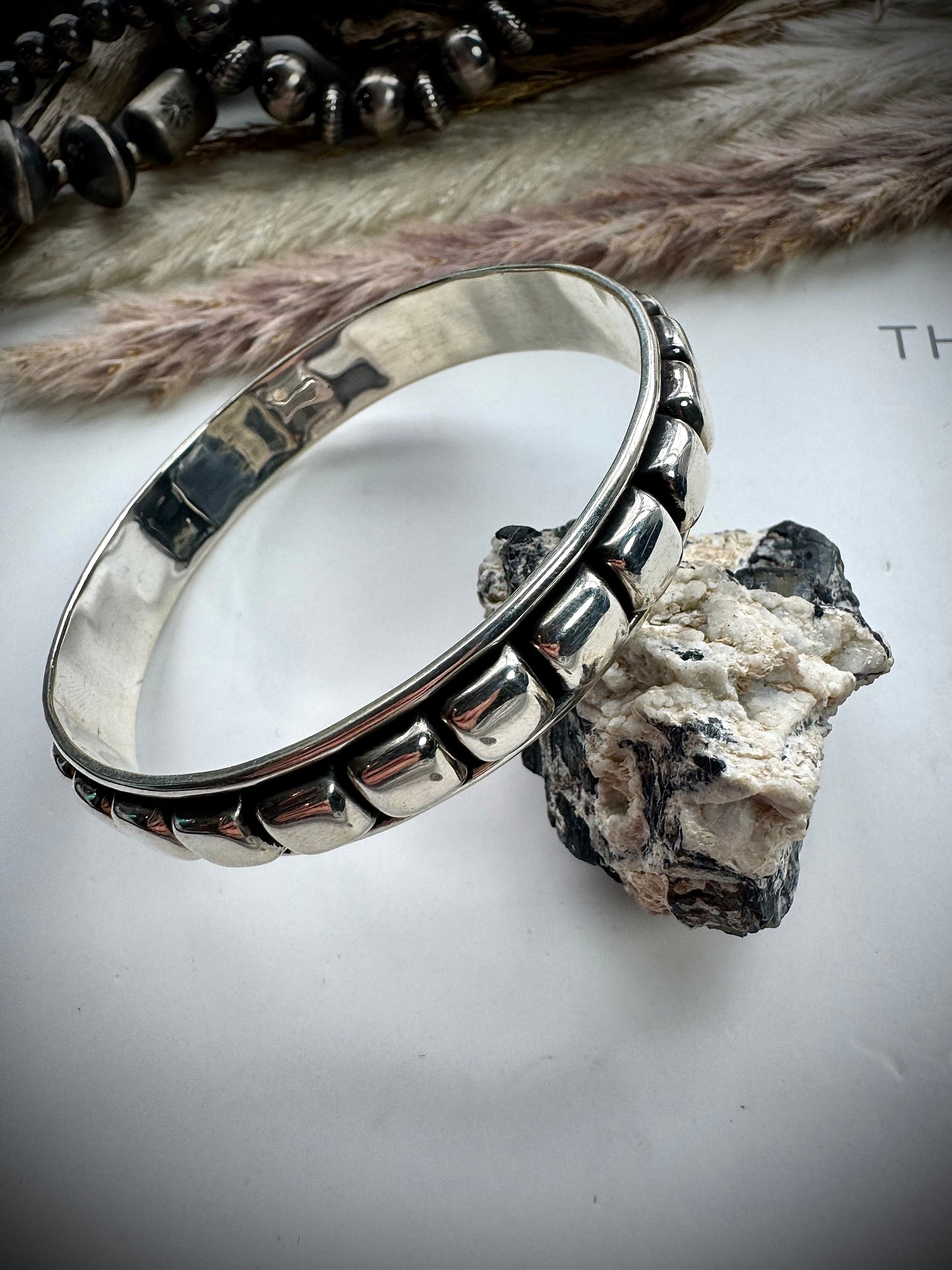 Silver Stepping Stone Bangle