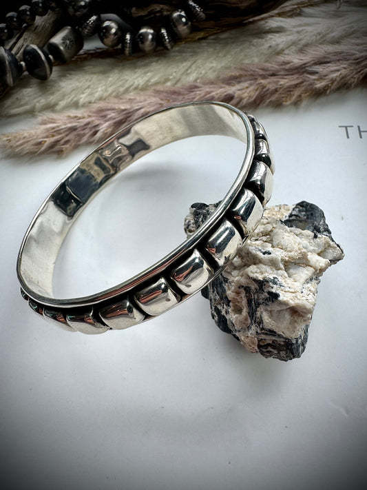 Silver Stepping Stone Bangle