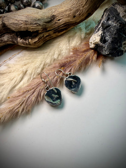 White Buffalo Heart Earrings