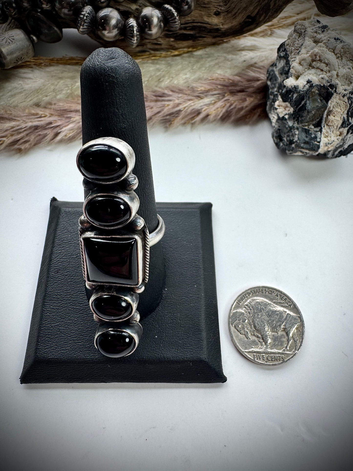 Danny Henio Black Onyx Ring- Adjustable