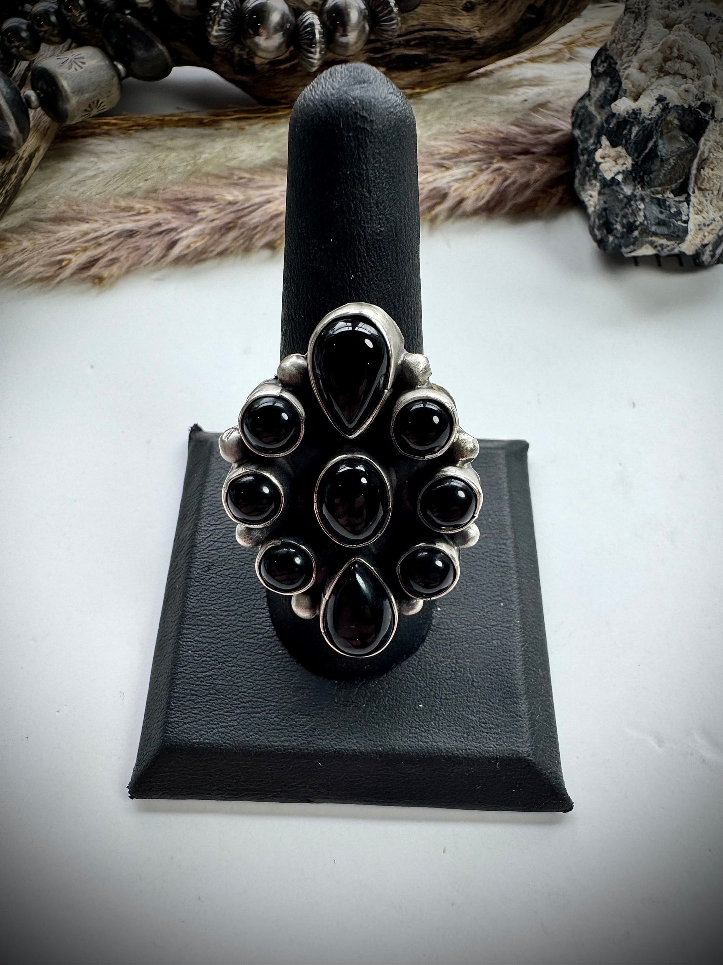 Ella Peter Black Onyx Cluster Ring- 9