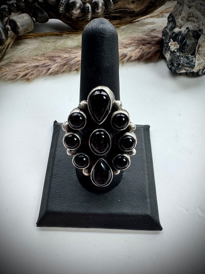 Ella Peter Black Onyx Cluster Ring- 9