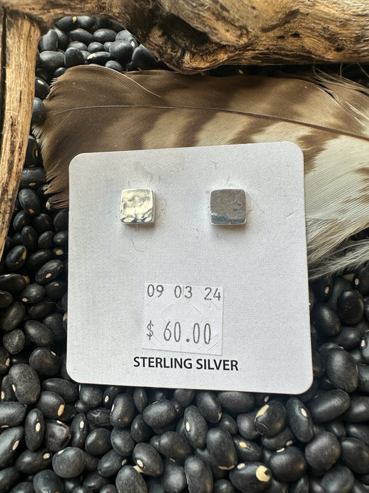 Silver Square Stud