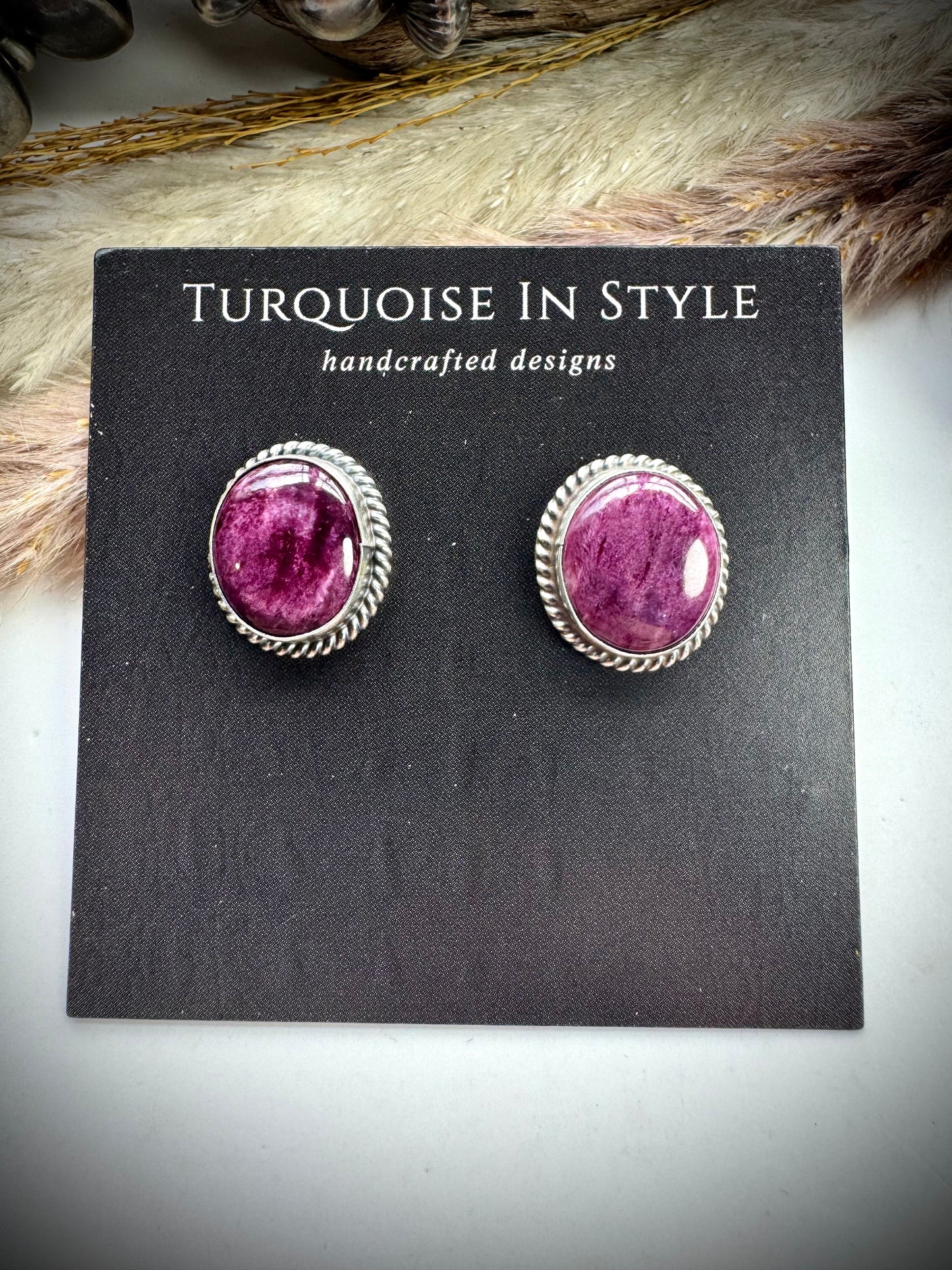 J Frank Purple Spiny Earrings
