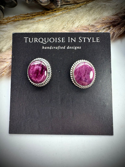 J Frank Purple Spiny Earrings